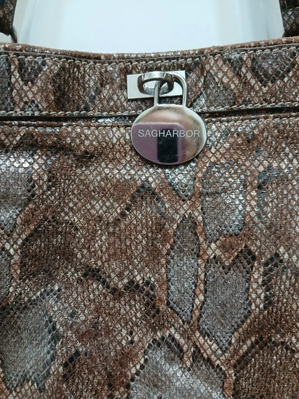 Sag Harbor Faux Leather Python Hobo